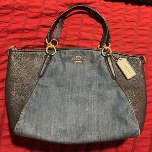 Coach Kelsey Navy and Denim Shoulder Bag